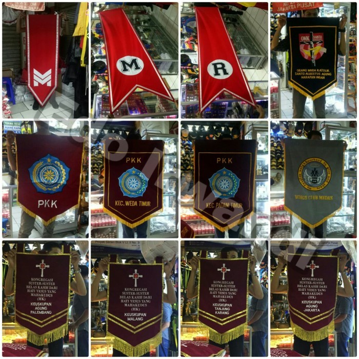 Bendera Vandel Bendera Pataka Bendera Ruangan Vandel Besar Bordir