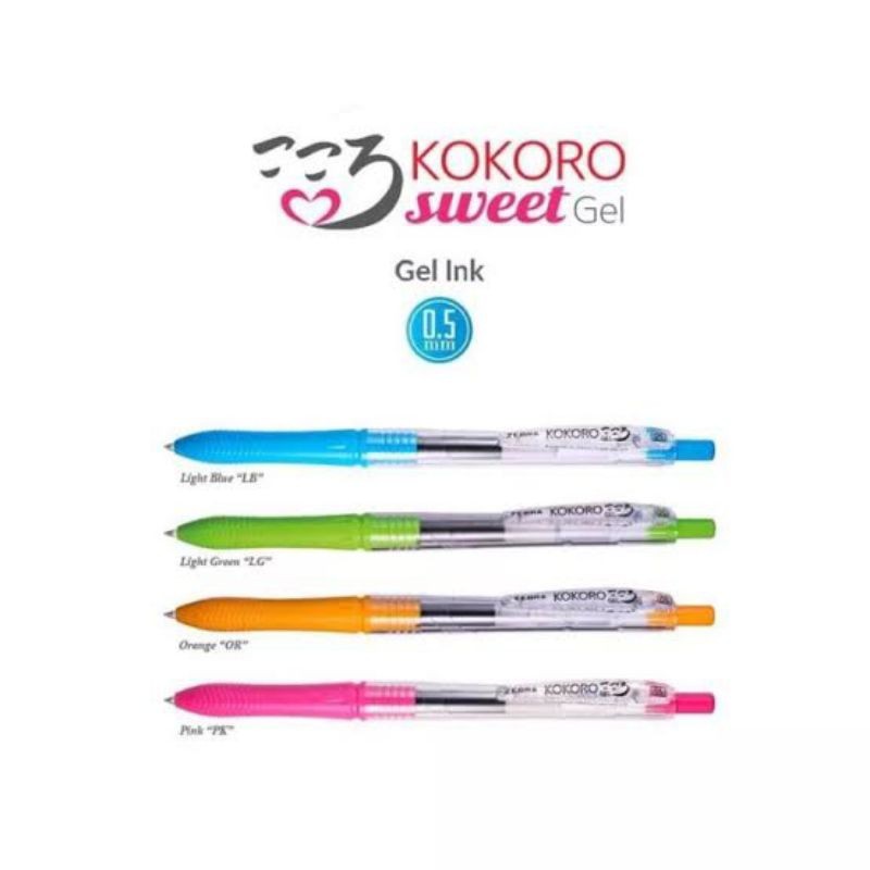 

Ay00! ZEBRA KOKORO SWEET 0.5mm TINTA HITAM GEL PEN (1PAK/12PCS)