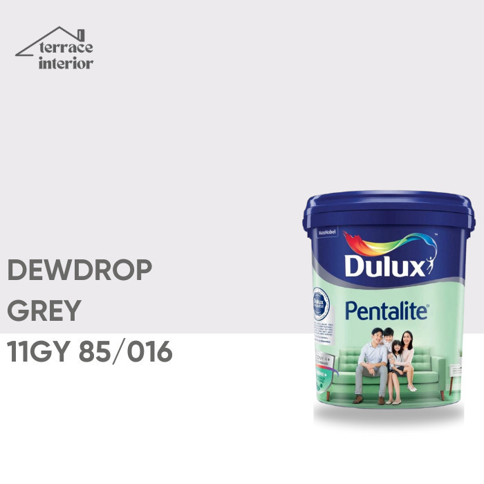 Cat Tembok Dulux Interior Pentalite Warna Putih 2.5L Ultra Matt Smooth - Dewdrop Grey