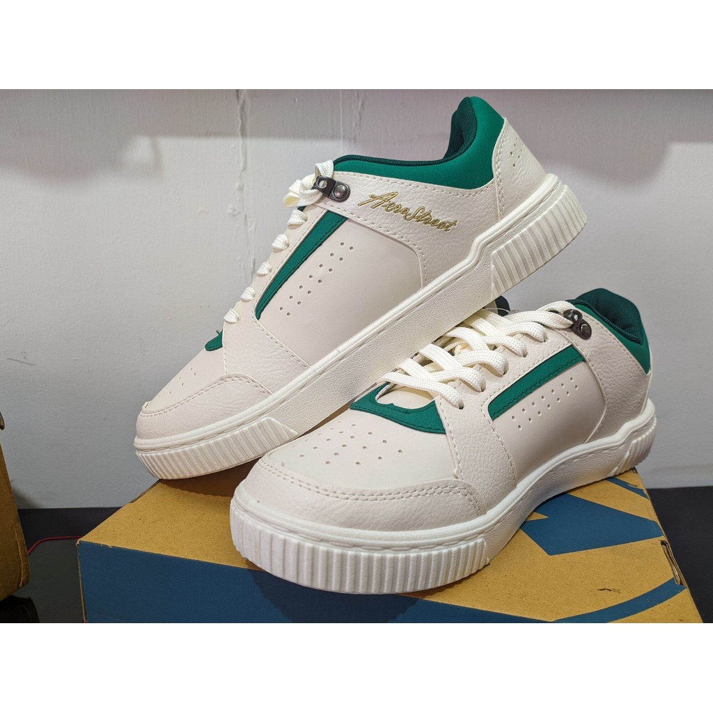 Aerostreet Clasic Putih Hijau Tua- Sepatu Sneakers