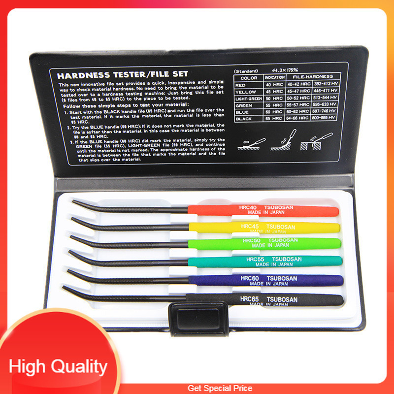 THE BEST 6Pcs Hardness Tester Checker File HRC40-HRC65 Set