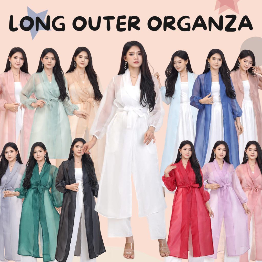 YANCSHOP OUTER ORGANZA LONG OUTER KOREAN STYLE