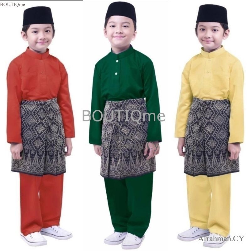 Cy.Baju Melayu Anak Laki Laki Teluk Belangga Cekak Musang Setelan Pakaian Muslim Koko Cowok Adat Mal