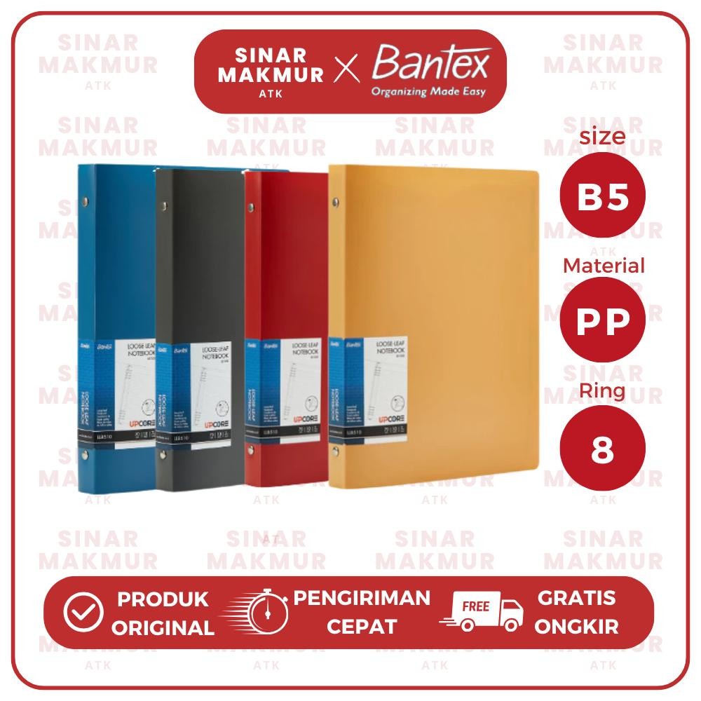 

Binder Notebook/Campus/Catatan Bahan PP Warna 8 Ring B5 Bantex LLB510 (Pcs)