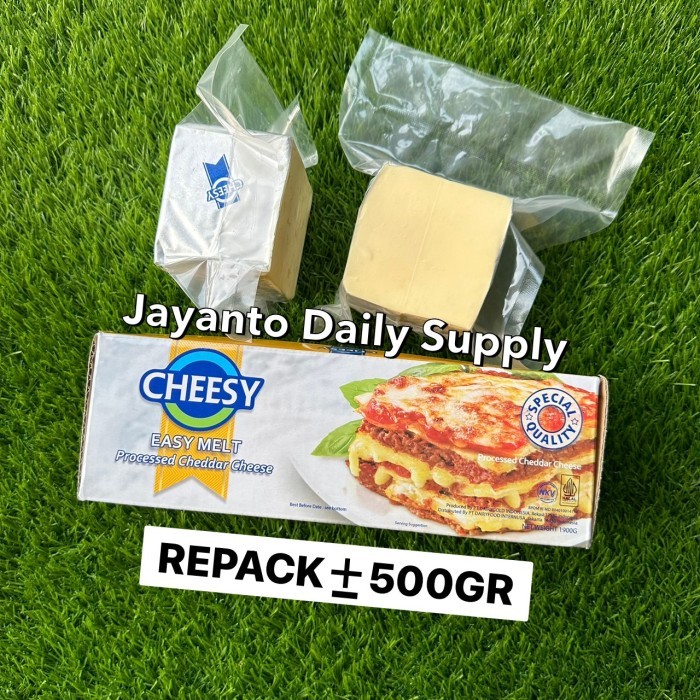 

CHEESY EASY MELT 500GR REPACK / KEJU CHEDDAR OLAHAN MUDAH LUMER, HALAL