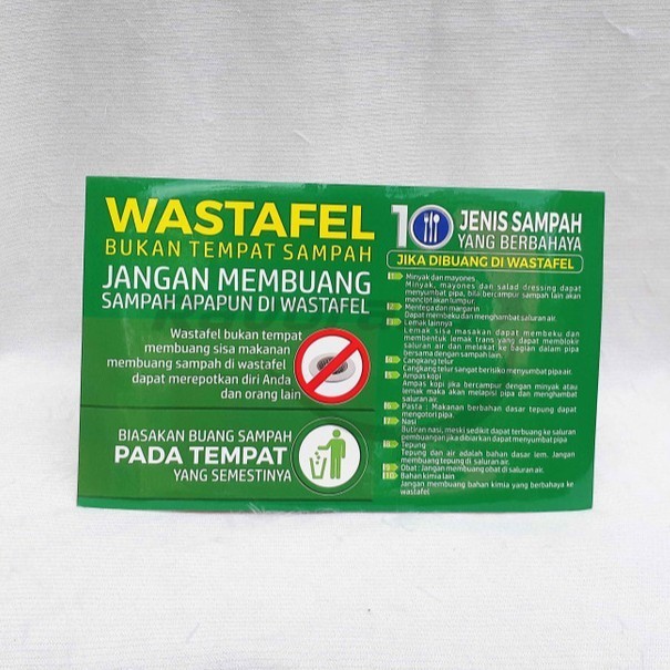 Stiker Larangan Buang Sampah di Wastafel