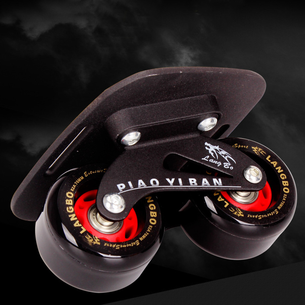 Dazzle Drift Board Aluminum Alloy Drift Skates Scrub Antislip Skateboard Deck (Frosted Plate, Black 