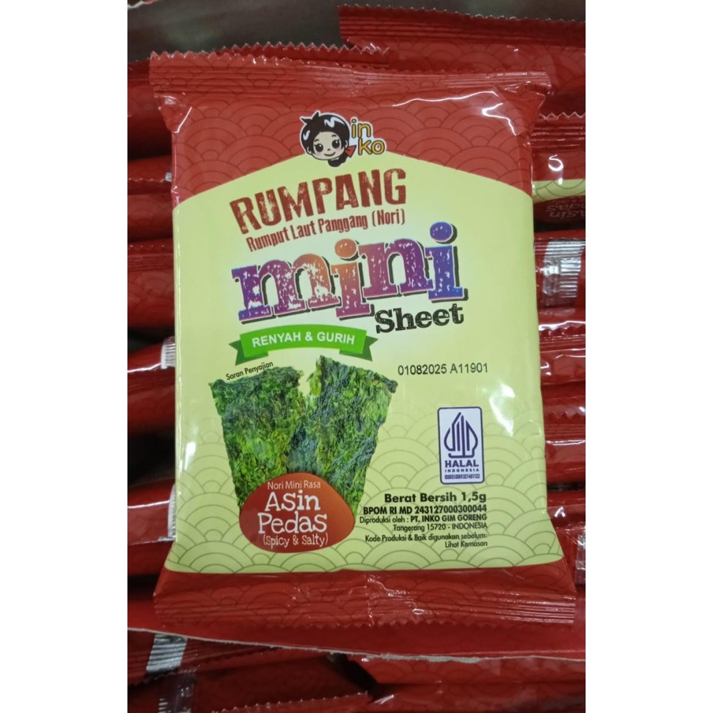 

Inko Rumpang Rumput Laut Mini (Nori) Asin Pedas