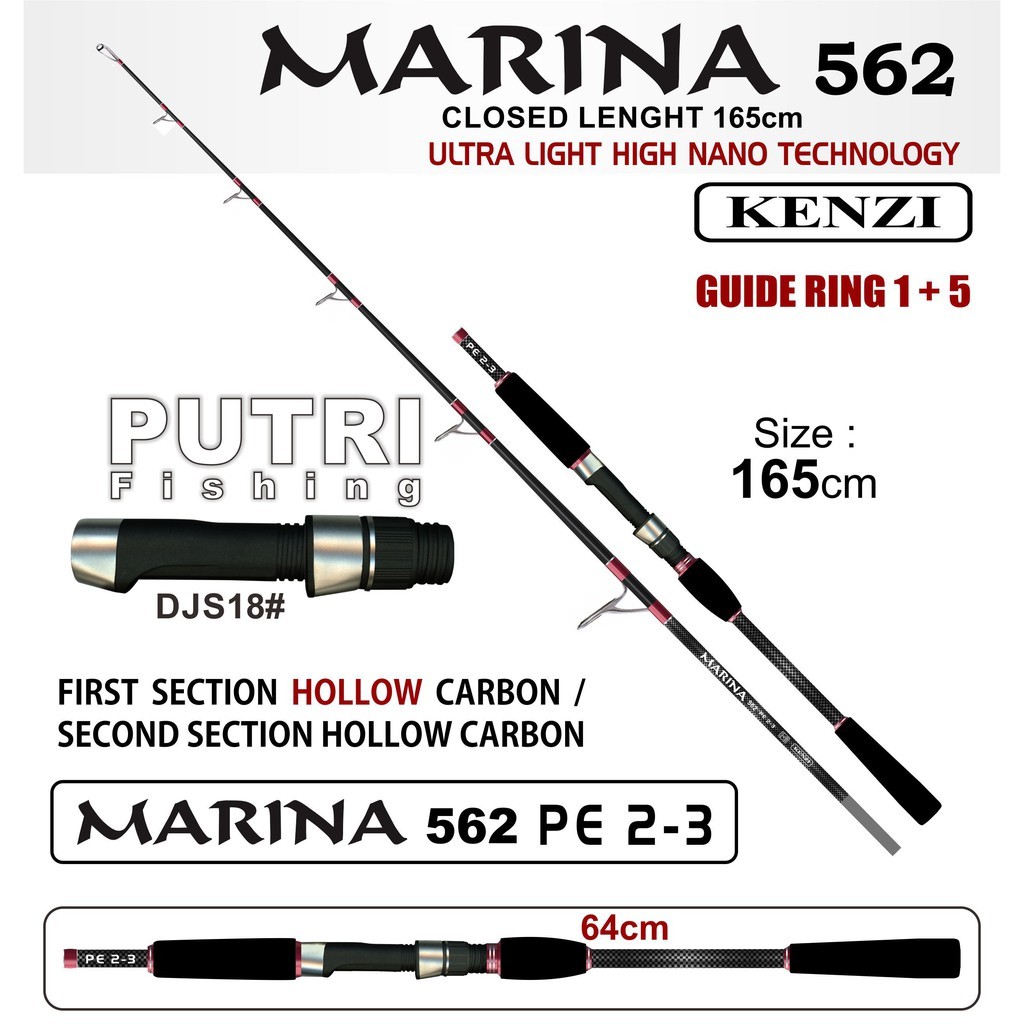 KENZI MARINA 562 PE2-3 Jigging Spinning - Joran Stik Pancing