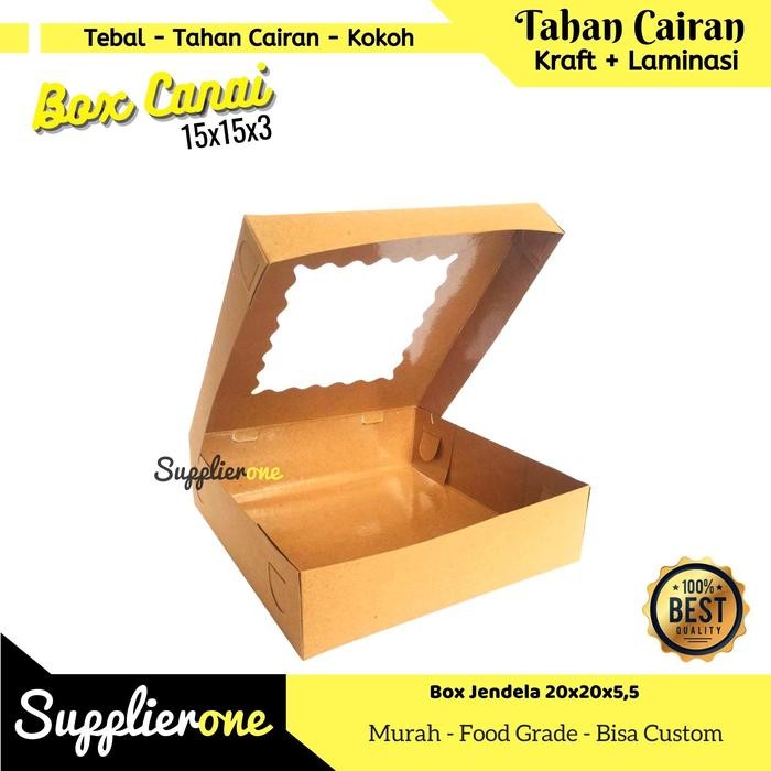 

Box Catering Isi 25 Pcs / Dus Jendela / Box Catering Jendela/ Box Nasi / Dus 20x20x5 / Dus Donat / Dus kue / Box Kue / Kemasan Makanan - Gelombang 20x20x5,5 GDZ