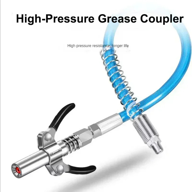 

【Barang spot】Coupler Gemuk Heavy-Duty Pelepasan Cepat Coupler Pistol Gemuk NPTI/8 10000 PSI Dua Tekan Aksesori Mudah Ditekan