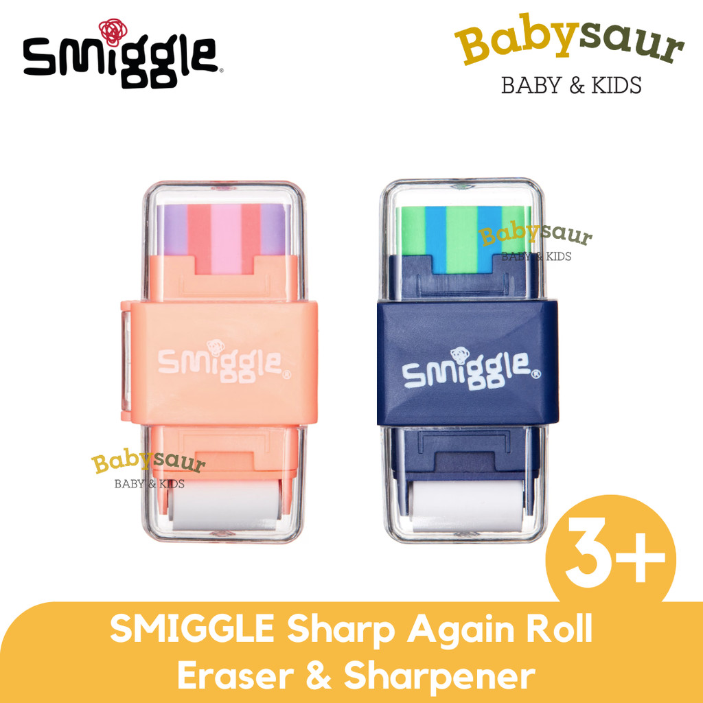 

SMIGGLE 100% Original Sharp Again Roll Eraser & Sharpener Peralatan Sekolah Alat Tulis Penghapus Rautan Anak