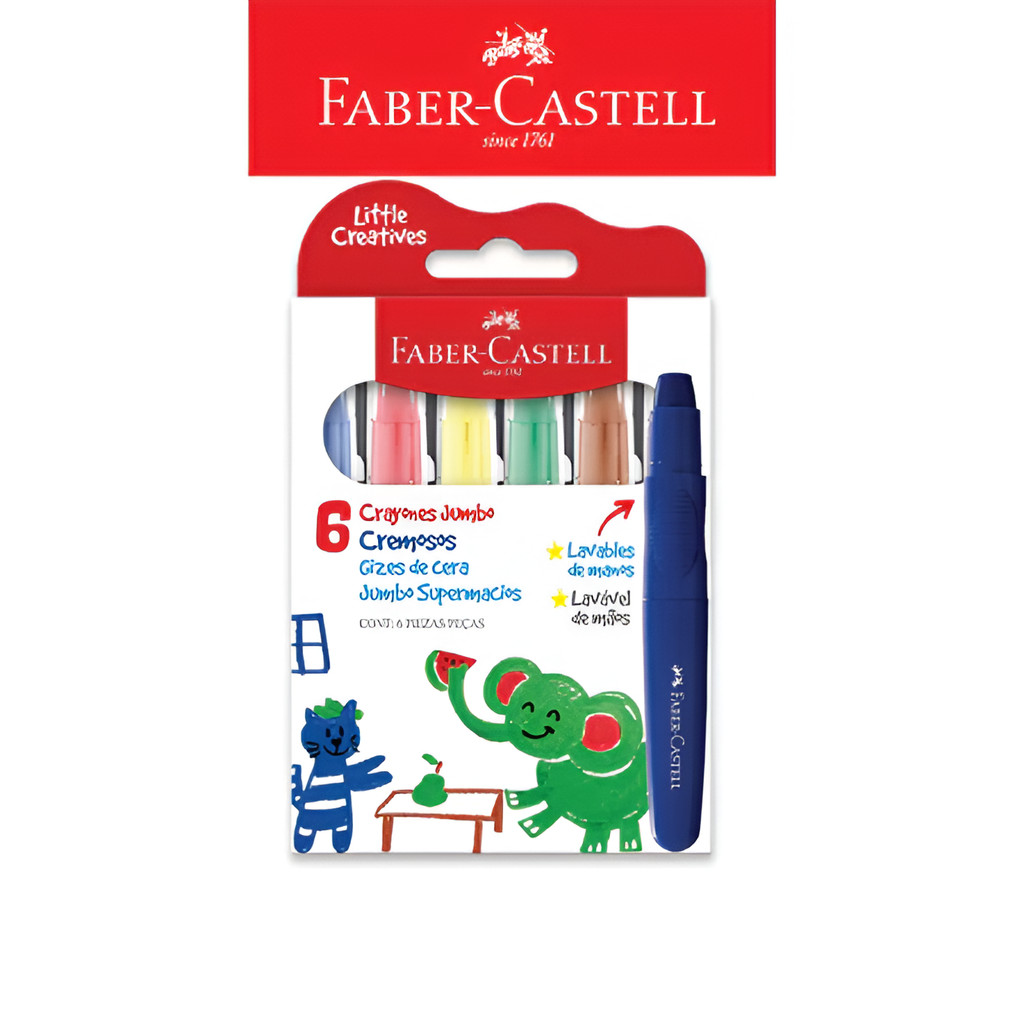 

Little Creatives / Jumbo Creamy Crayons Faber Castell 6 Warna / Crayon Anak Model Putar