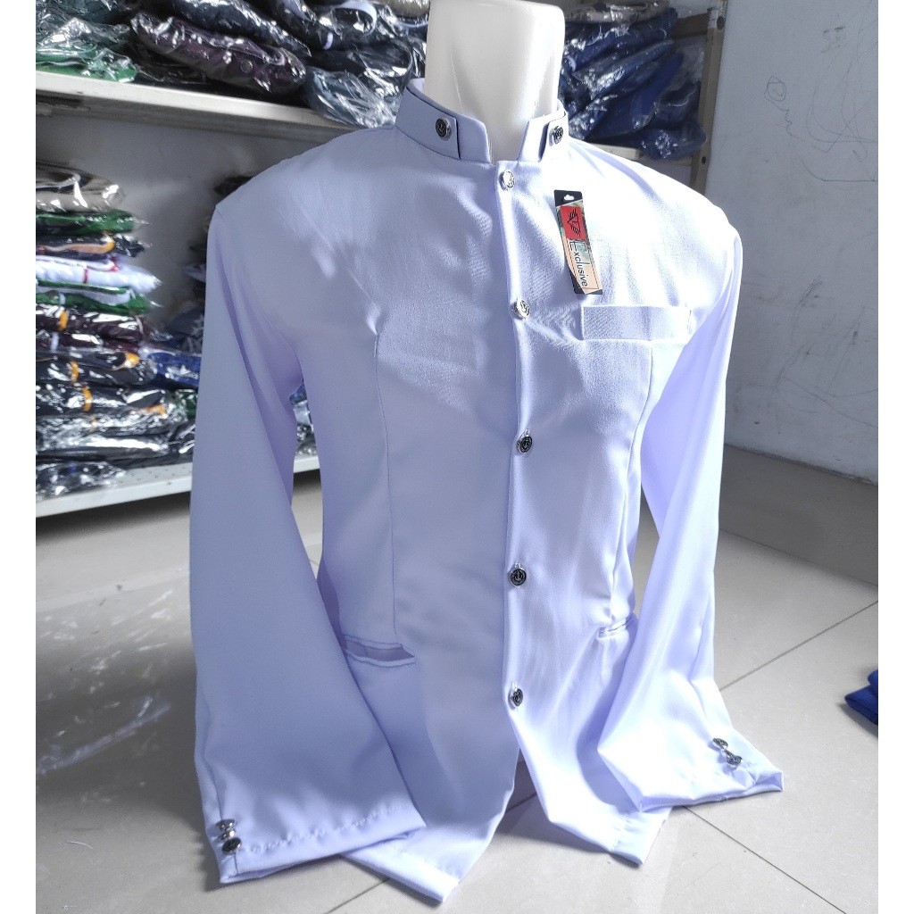 Jasko Polos Hitam Putuh Abu Marun / Jas Koko Pakaian Muslim Pria Bahan Hightwis Tebal Halus Lembut