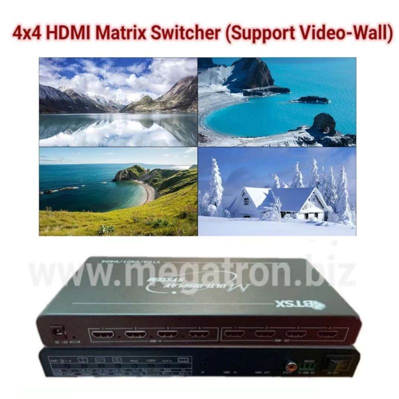 2x2 HDMI Video Wall Controller (4 input) - HDMI Matrix Switcher 4x4 Seamless