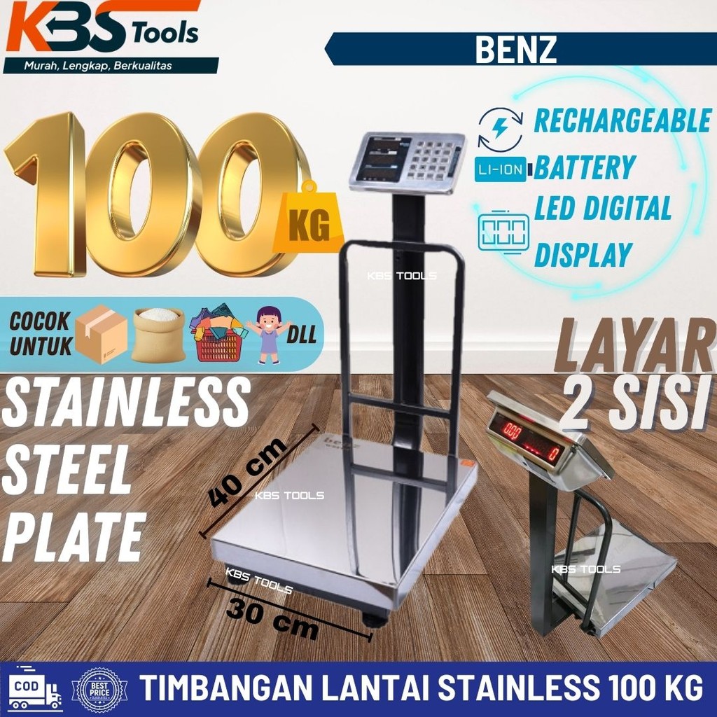 Timbangan Duduk Digital  BENZ Stainless 100 KG Timbangan Barang 100KG BZ6010