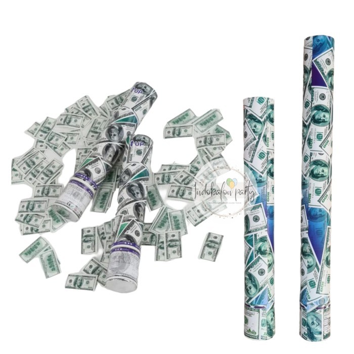 party popper dollar / confetti 50 cm dollar