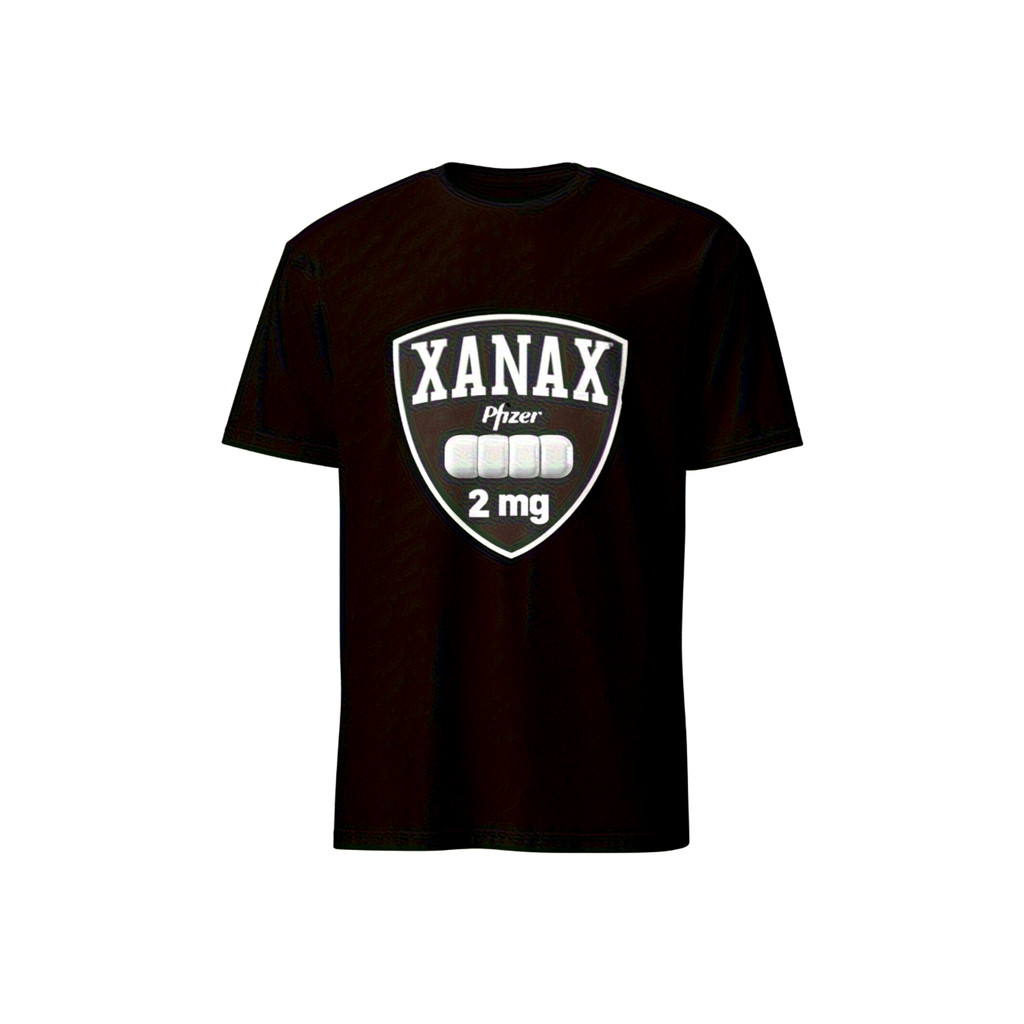 Kaos Distro Pria Xanax Baju T-Shirt Cowok Keren Lengan Pendek Model Terbaru Bahan Katun Adem Nyaman 