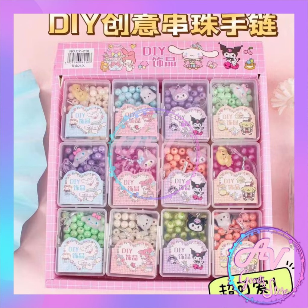 Mainan Anak DIY Meronce MONTE BULAT / Merangkai Manik-Manik Bulat Gelang Kalung Cincin / Mainan Eduk