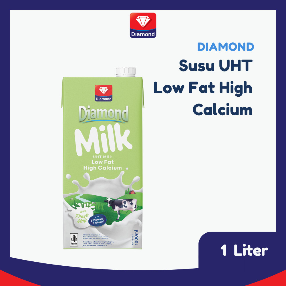 

Diamond Milk Susu UHT Low Fat High Calcium 1 L