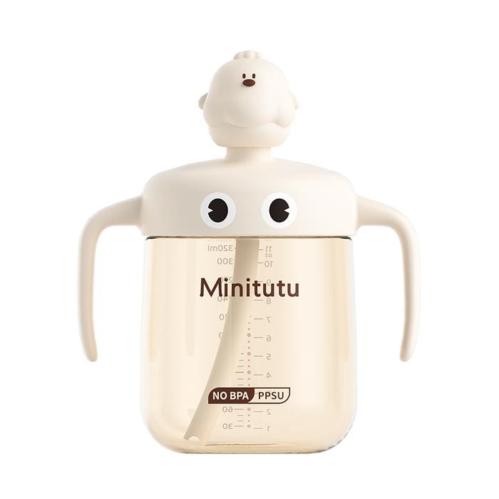 

TP Minitutu 320ml PPSU Gelas Susu Training Cup Duckbill Straw Sedotan Anak Anti Kembung BB271 - Putih