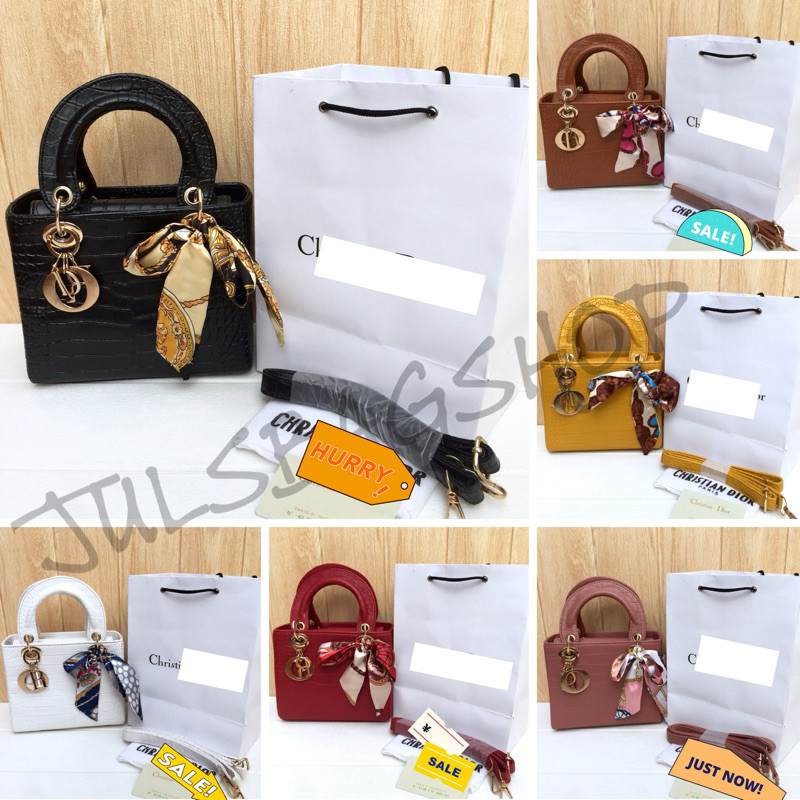 FLASH SALE/ TAS WANITA HANDBAG CD CROCO MINI PREMIUM FREE PAPERBAG IMPORT