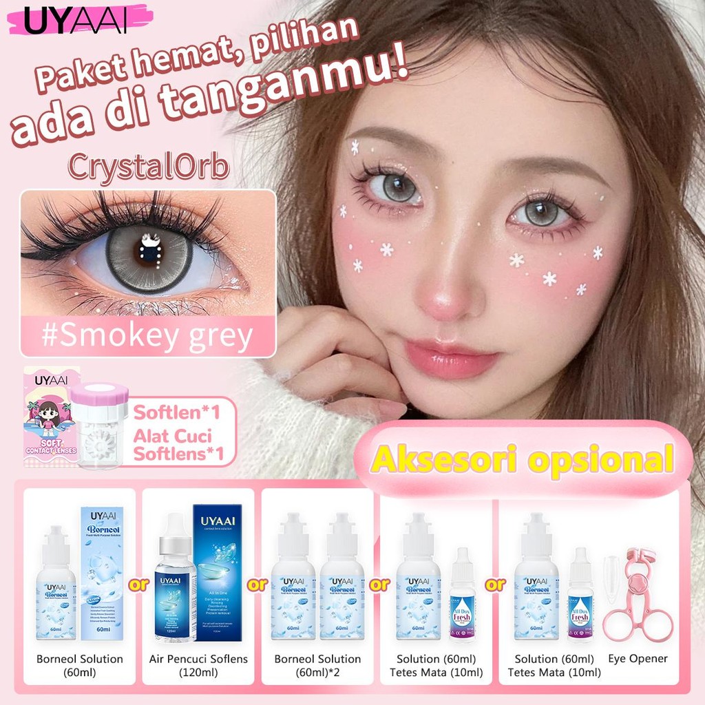 [COD]  Paket Hemat 2025 NEW UYAAI SOFTLENS Sepasang Lensa kontak Kadar Normal Softlen Eye Softlen Co
