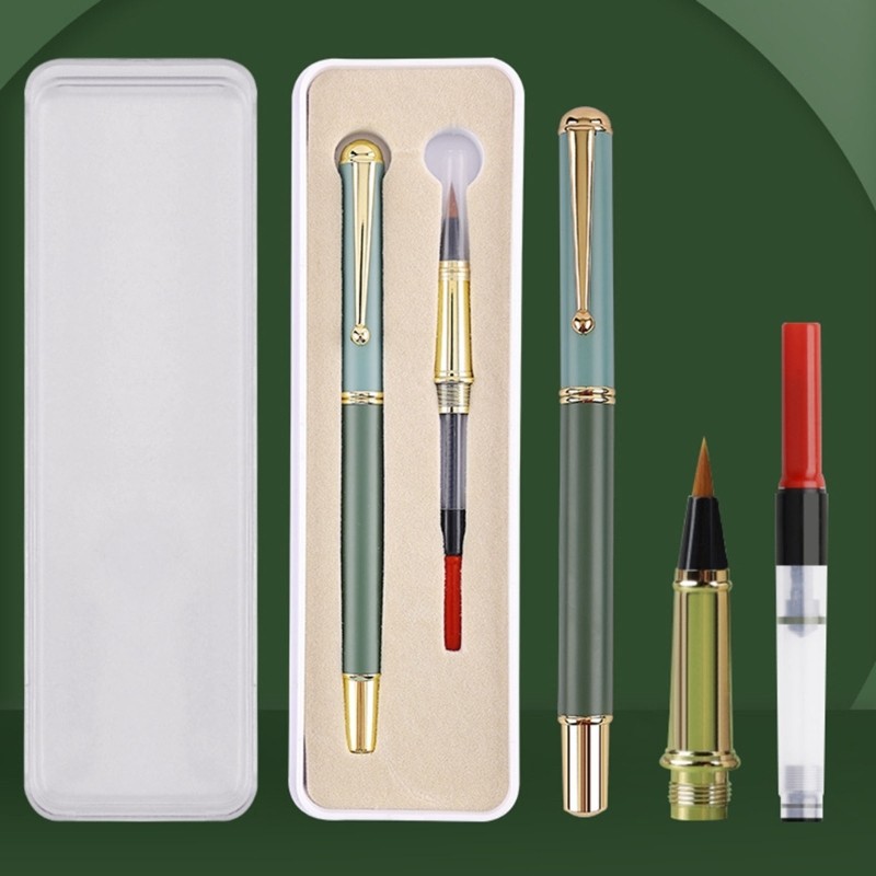 

Ink Brush Pen Multifunctional Chinese Japanese Calligraphy Pen Hand Lettering Pens Black Ink Drawing Markers for Writing K1KF
