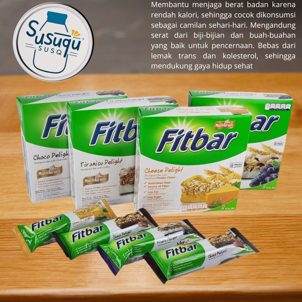 

Fitbar Coklat 1 Box 12pcs Dengan Rasa Fruit Buah Delight Tiramisu Cheese Keju