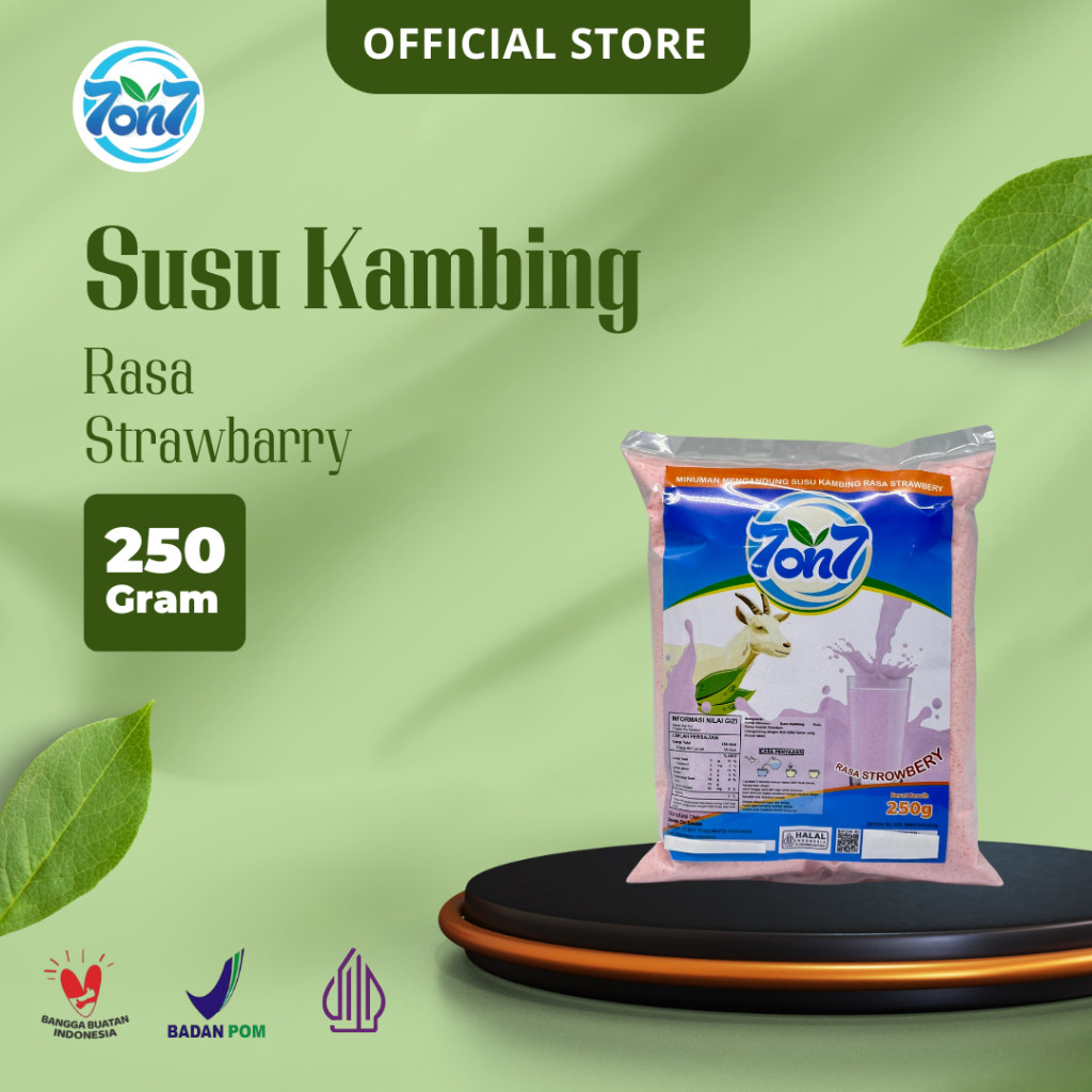 

Susu Kambing Etawa Bubuk 7on7 Rasa Strawbarry 250gr Halal BPOM