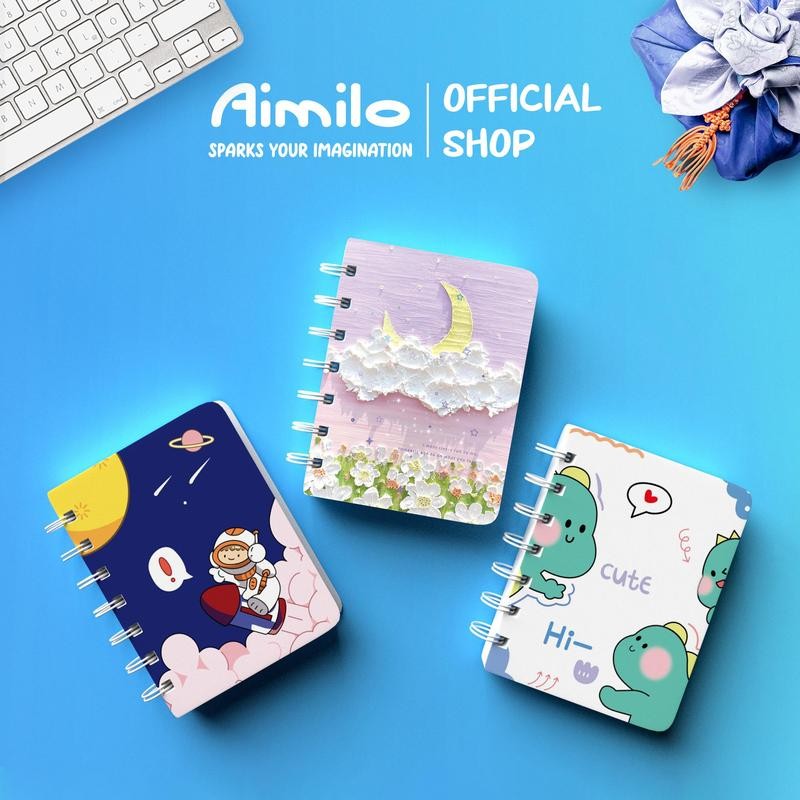 

[READY] Aimilo Notebook Mini A7 Buku Kecil Catatan Scrapbook Mini Buku Notes Kecil Alat Tulis Sekolah 80 Lembar Kertas Binder