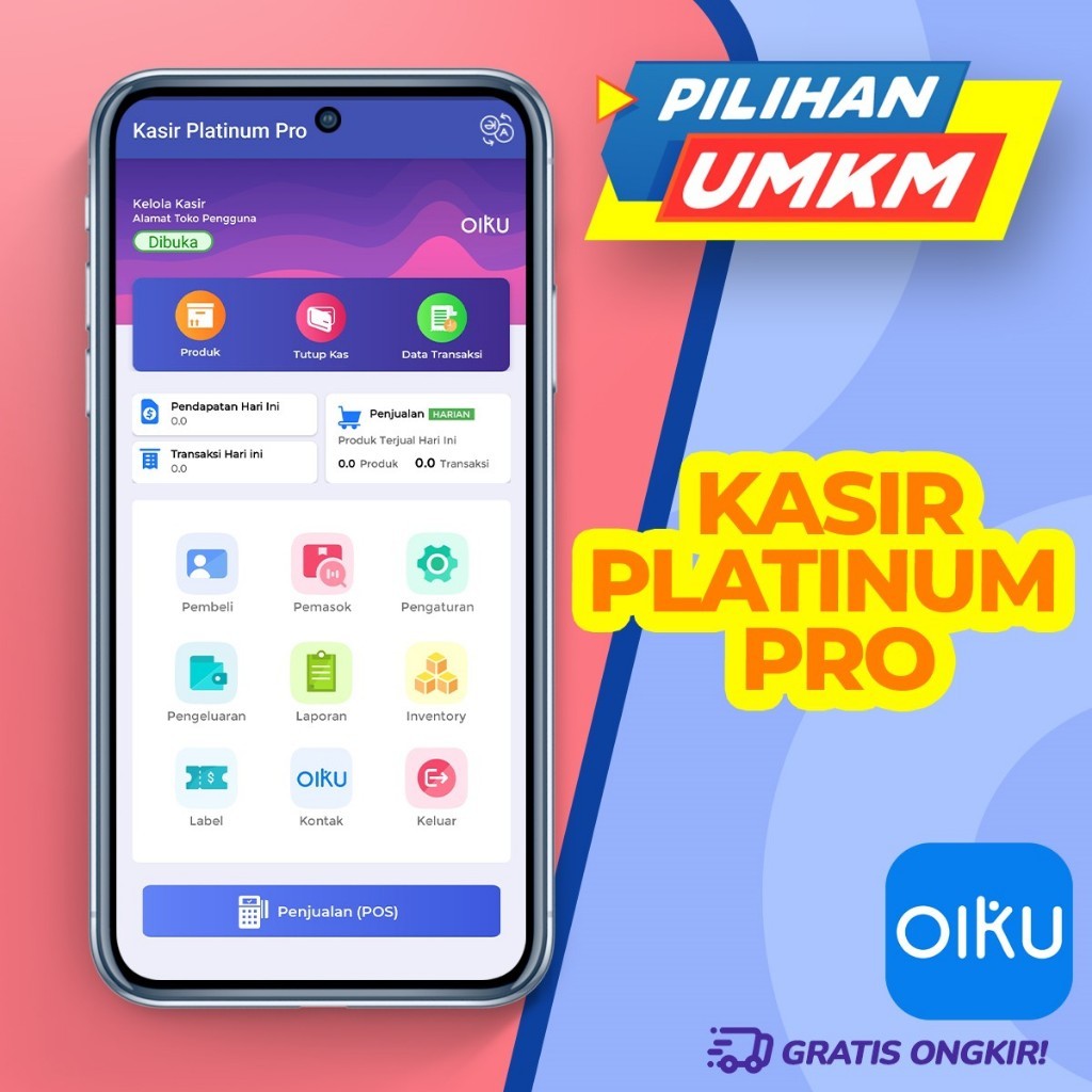 Aplikasi Kasir Oiku Platinum Pro Lengkap Dengan Inventory Serta Penjualan Grosir dan Ecer plus Akunt