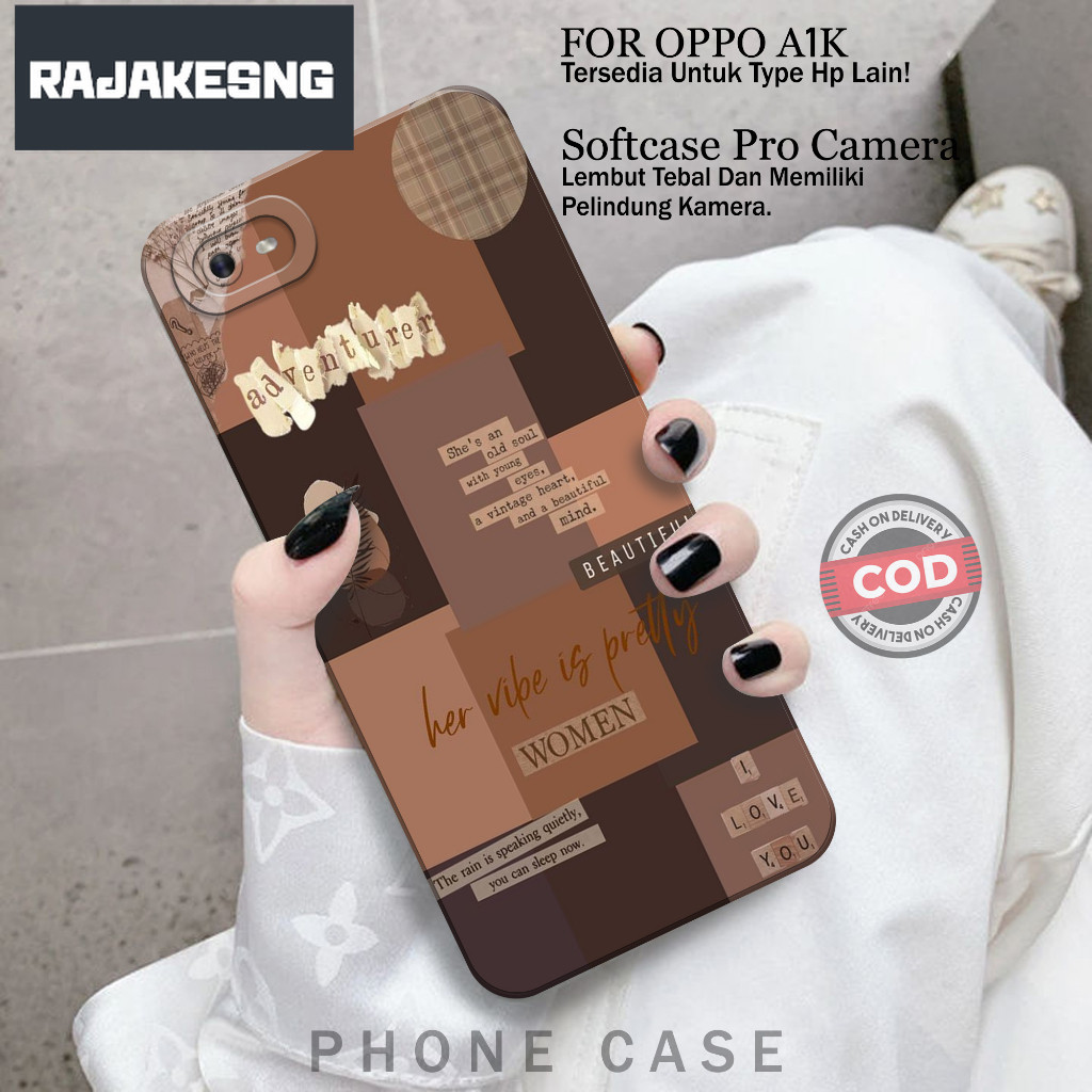 Case Hp Oppo A1K/C2 Terbaru Fashion Case Aesthetic Softcase Oppo A1K/C2 Case Pro Camera Silikon Tpu 