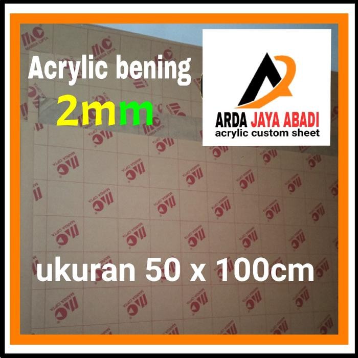 akrilik 2mm bening ukuran 50 x 100 lembaran akrilik murah mika lembaran Acrylic clear marga cipta - 