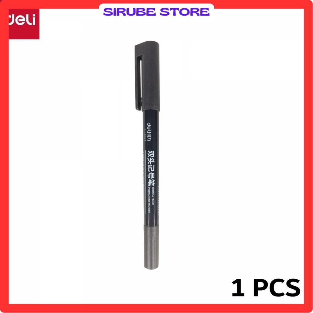 

Pena Permanen Dual Head Tip Marker Pens Waterproof - 6823