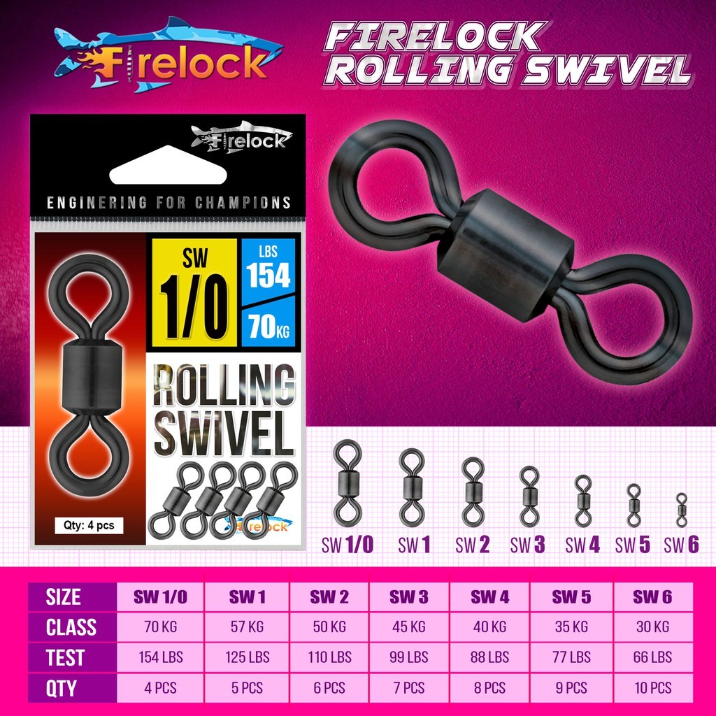 BIG SALE Firelock Rolling Swivel  / Kili - Kili Pancing - Asesoris Mancing - Uceng uceng pancing mur