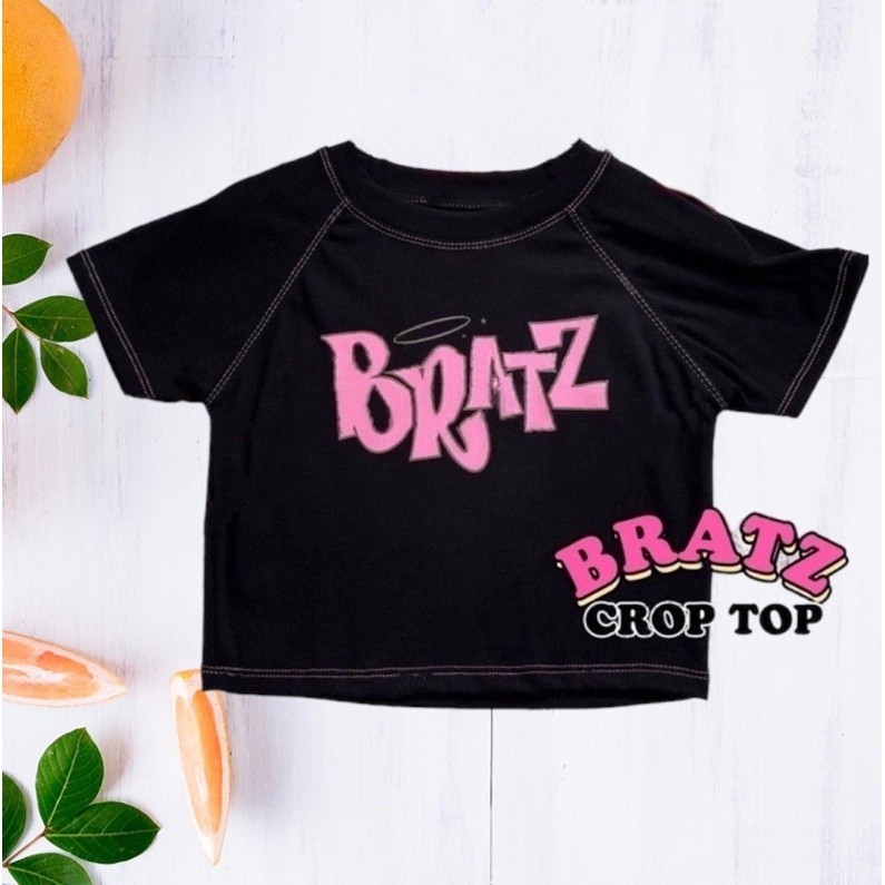 Crop Top BRATZ 01 / Atasan Wanita Crop Kekinian Bahan Adem / JOANA FASHION