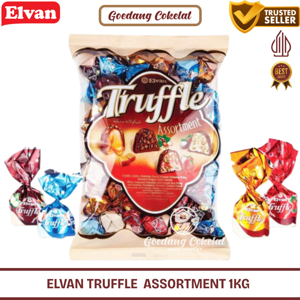 

Coklat Arab Turki Elvan Truffle Chocolate Assortment Kemasan Besar 1000 gr / 1 Kg (Ed : 2026)