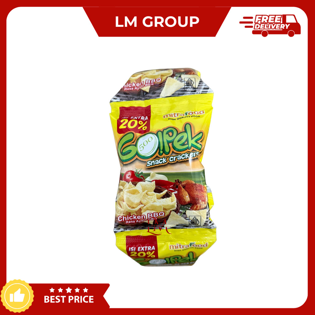 

Gopek Chiki Ecer 1000 Rasa Ayam BBQ 1 Renceng isi 10x10gr