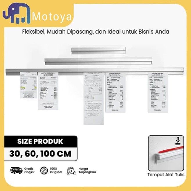 

klepu store 30CM/60CM/100CM RECEIPT HOLDER / PENJEPIT KERTAS BON BILL/ CAPITAN NOTA STAINLESS