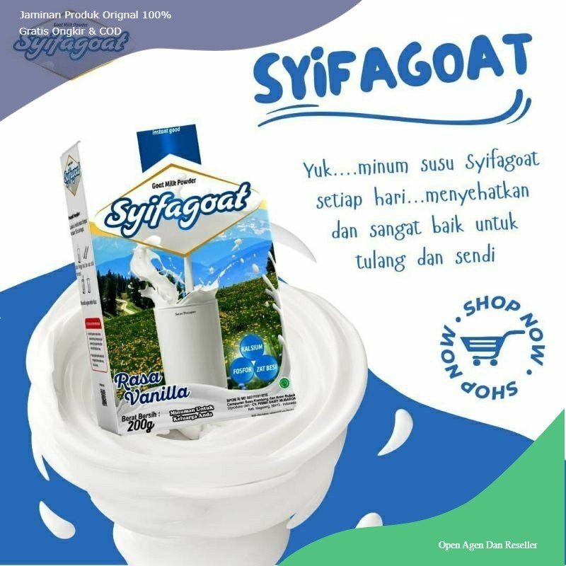 

Susu Kambing etawa syifagoat variant vanila jahe stroberi coklat original 100% Ori