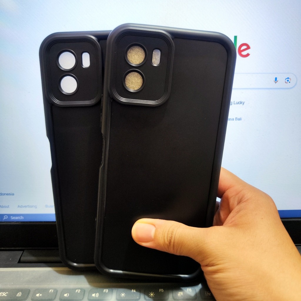 Case Vivo Y01, Vivo Y15s Softcase Pro Camera Black Matte Hitam Solid