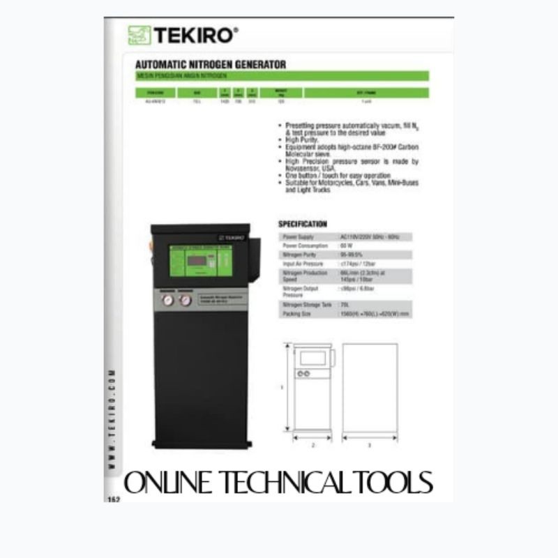MESIN NITROGEN TEKIRO MOBIL GENERATOR UNTUK BAN NITROGEN 70 LITER