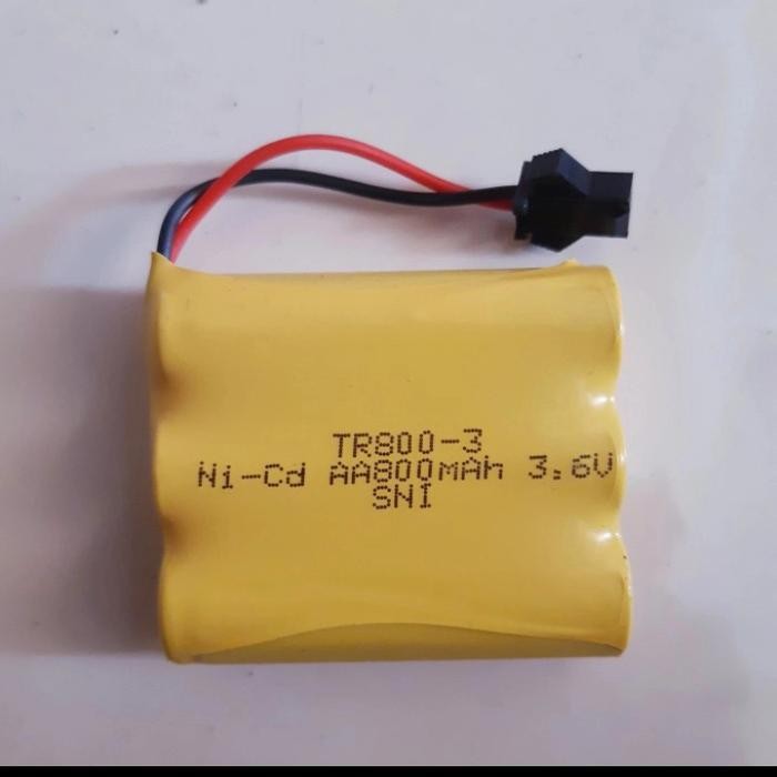 Baterai Rc Car Rock NiCd 800Mah 3.6v Batre Ni-Cd 3,6v Batere AA Socket