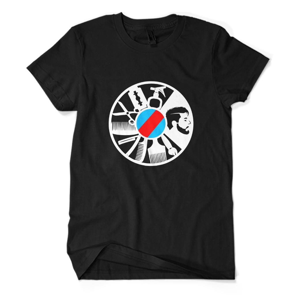 Buat Kaos Custom Satuan, E Kaos Distro Premium BARBERSHOP ITEM - Baju Logo Usaha Tukang Cukur Barber