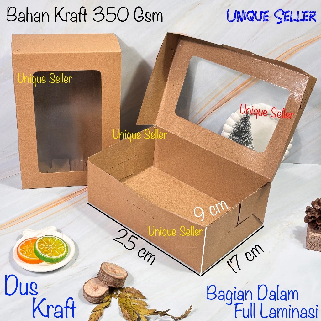 

Dus Box Kue Roti Snack Jajan 25x17x9 cm KRAFT Coklat / Dus Cupcake isi 6 Tanpa Sekat 6 Kraft Muffin