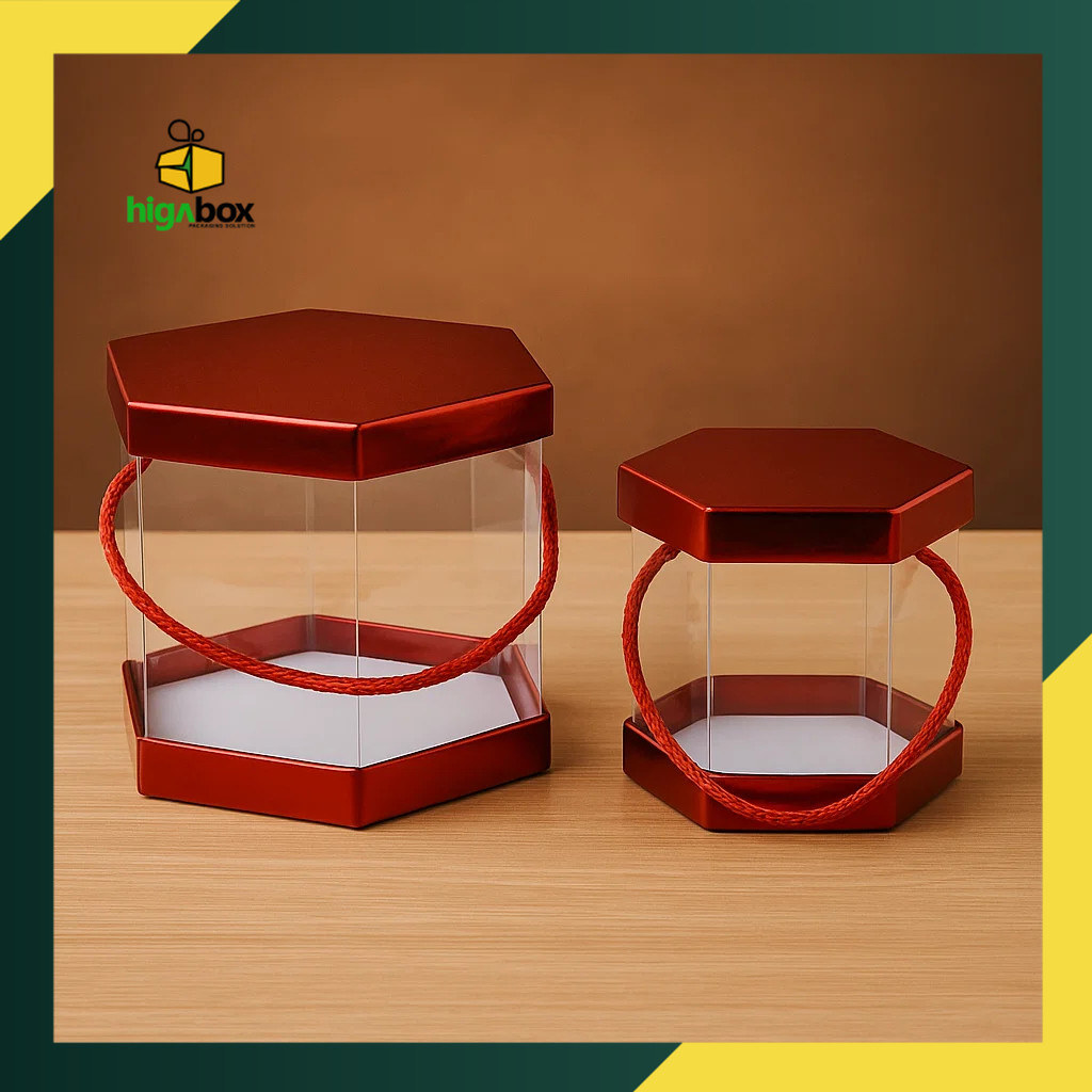 

Kotak kado / Gift box Hexagon / Box Mika Segi Enam 12 cm / Kotak Hadiah Segi Enam / Box Transparan Mika Bening Elegan | BN11 - BN12