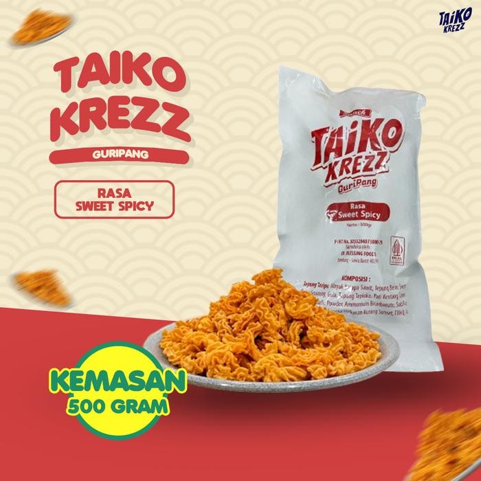 

br e COD Taiko Krezz 500g/1000g, camilan/makanan kembung/ puffed, citarasa baik, renyah dan lezat, makanan puffed daribahan baku berkualitas Keripik Gurita Octopus Roasted Snack Food Pedas Kripik Cemilan Crispy Chips Ayam - ENAK 1