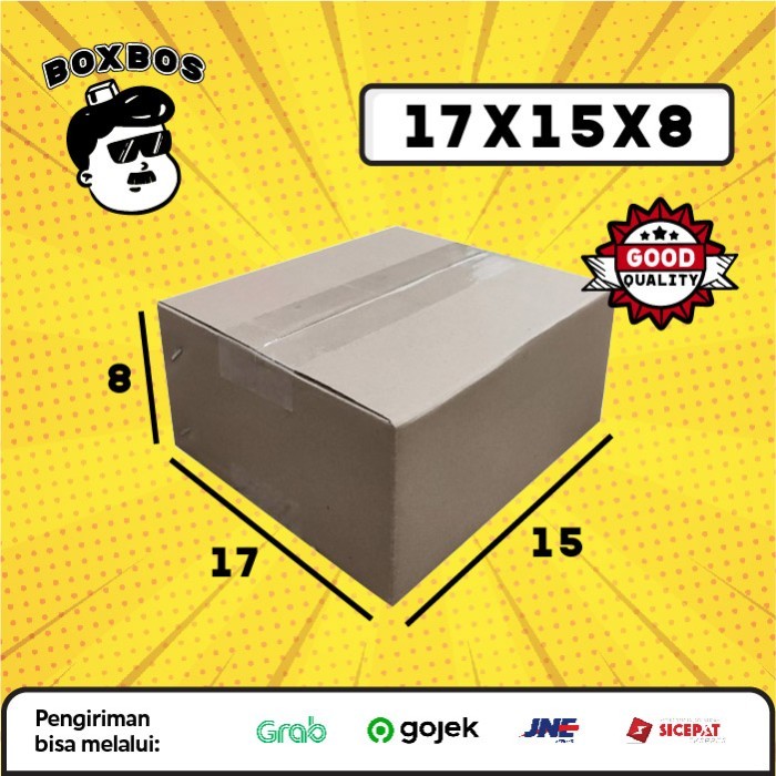 

KARDUS BOX uk 17x15x8 CM Kotak Packaging Corrugated SHEET POLOS
