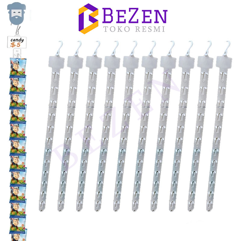 

Clip Strip Display Gantungan Makanan Supermarket Transparan Serbaguna / Gantungan Strip Snack / Strip Gantung Plastik Hanger Strip Display Promo